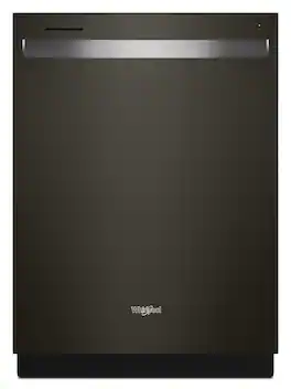 Whirlpool - 24” Stainless Steel Dishwasher with AI Intelligent Wash - 47 dBA .- Print Resistant Black Stainless - Print Resist Blk Stnlss