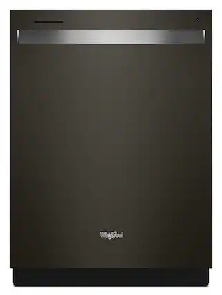 Front. Whirlpool - 24” Stainless Steel Dishwasher with AI Intelligent Wash - 47 dBA .- Print Resistant Black Stainless - Print Resist Blk Stnlss.