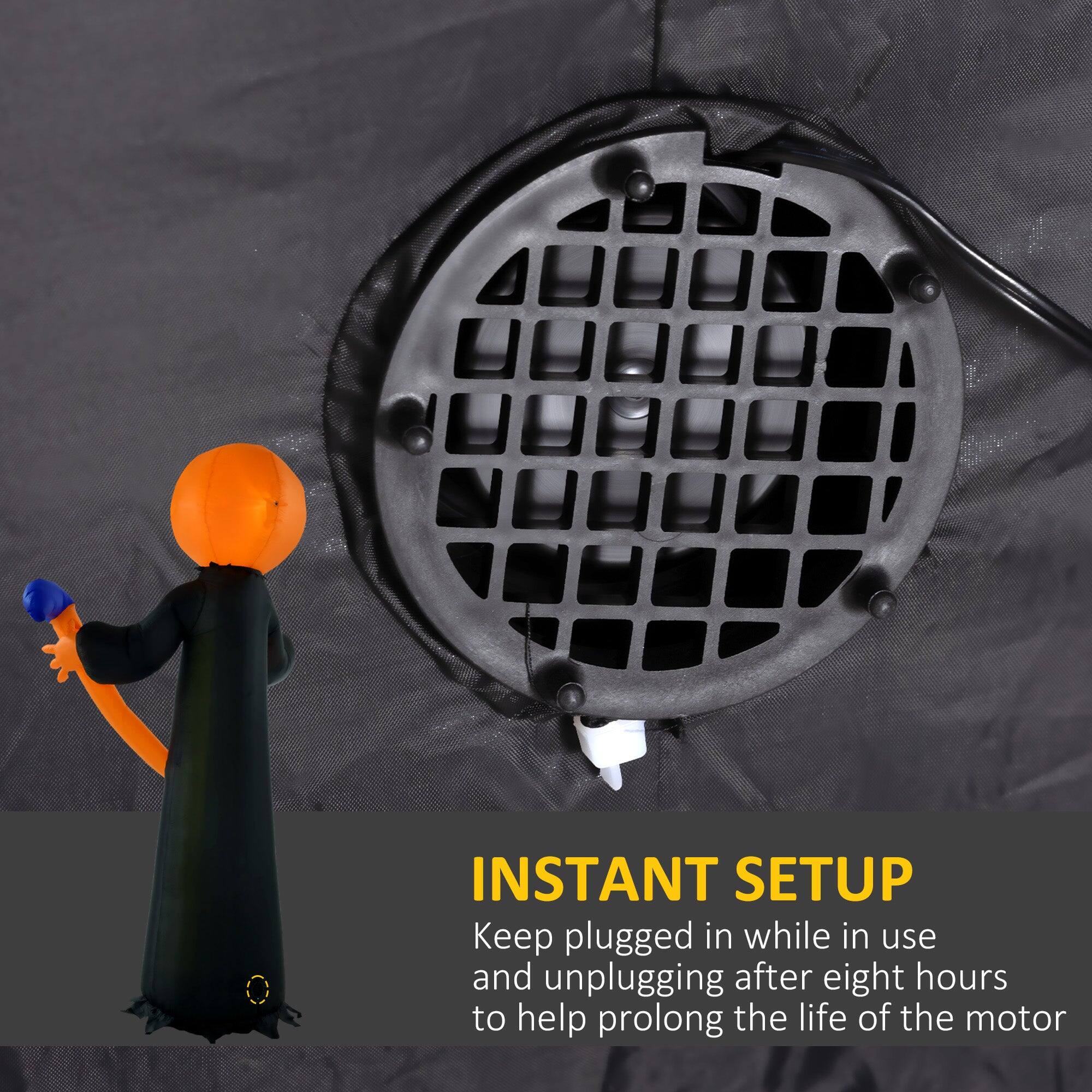 INSTANT SETUP  
Keep plugged in while in use and unplugging after eight hours to help prolong the life of the motor