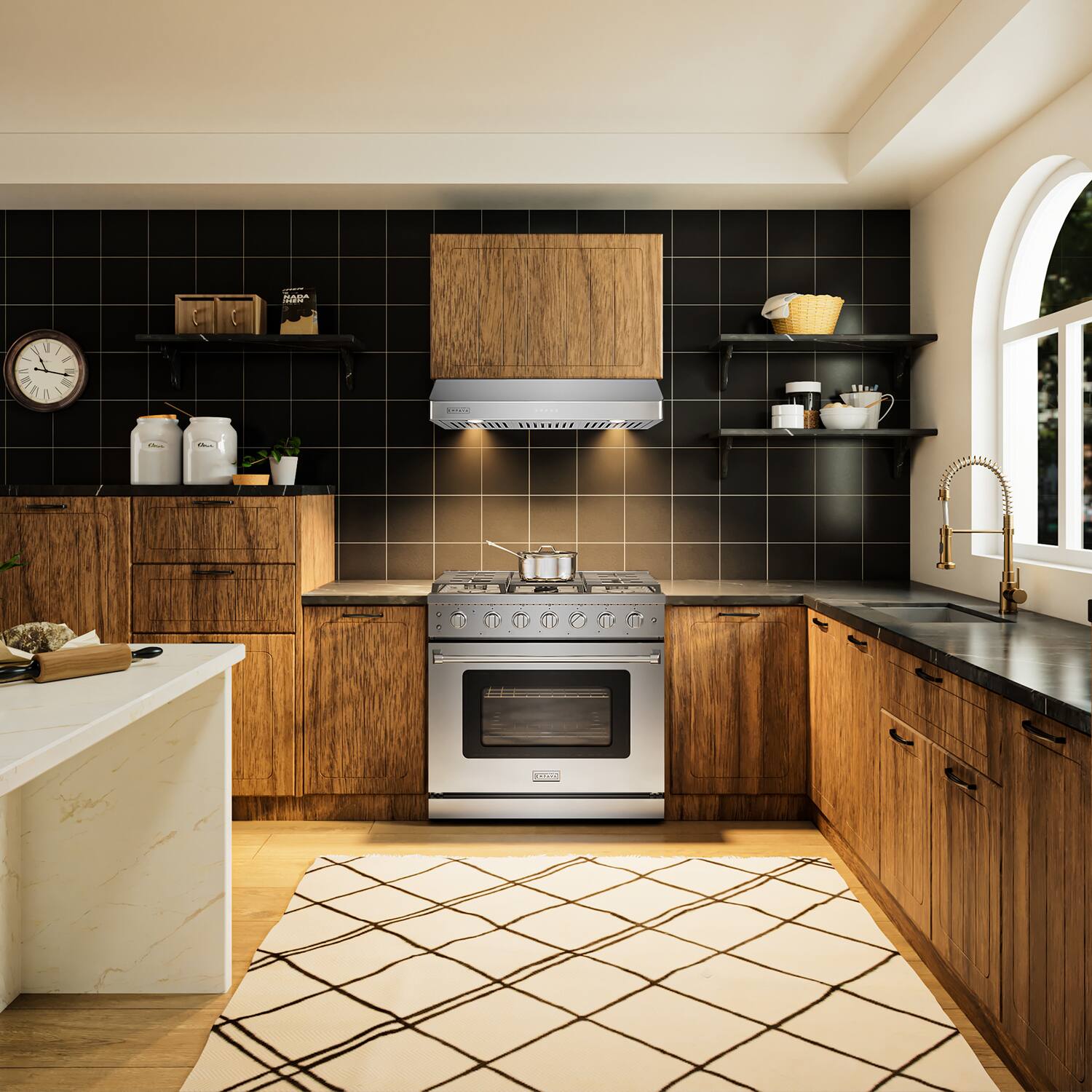 Alt View 1. Empava - 36 in. 500 CFM Ultra Slim Ducted Under Cabinet Range Hood - Stainless Steel.