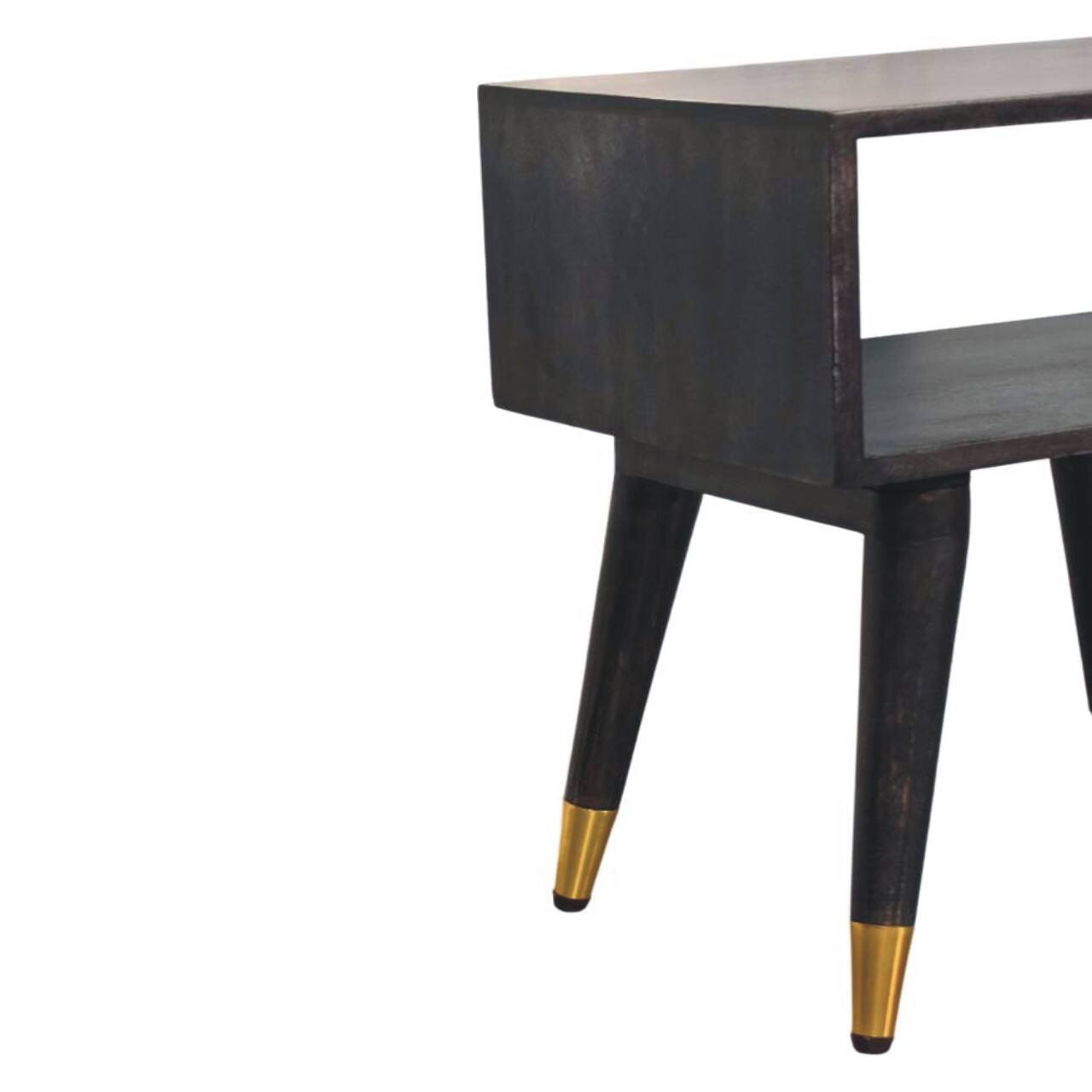 Alt View 2. Artisan Furniture - Artisans Furniture Mid-Century Open Bedside - Black.