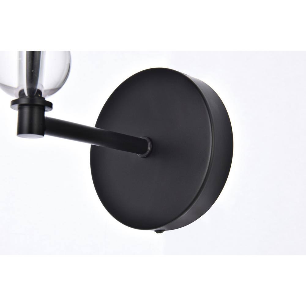 Alt View 1. Living District - Bethany 1 light bath sconce in black with white fabric shade - Black And White Fabric Shade.