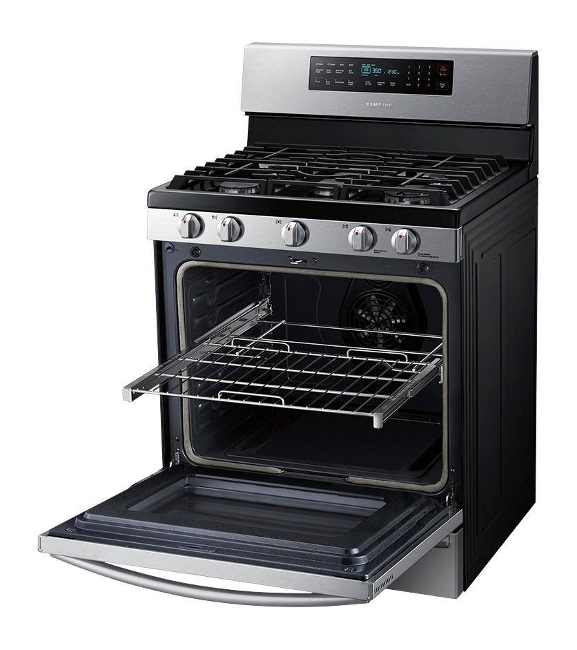 Best Buy Samsung 5.8 cu. ft. Freestanding Gas Range with True Convection Stainless steel