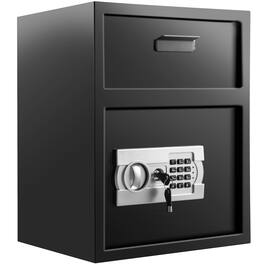 VEVOR - Digital Depository Safe 1.7 Cubic Feet Made of Carbon Steel Electronic Code Lock Depository Safe with Deposit Slot - Black