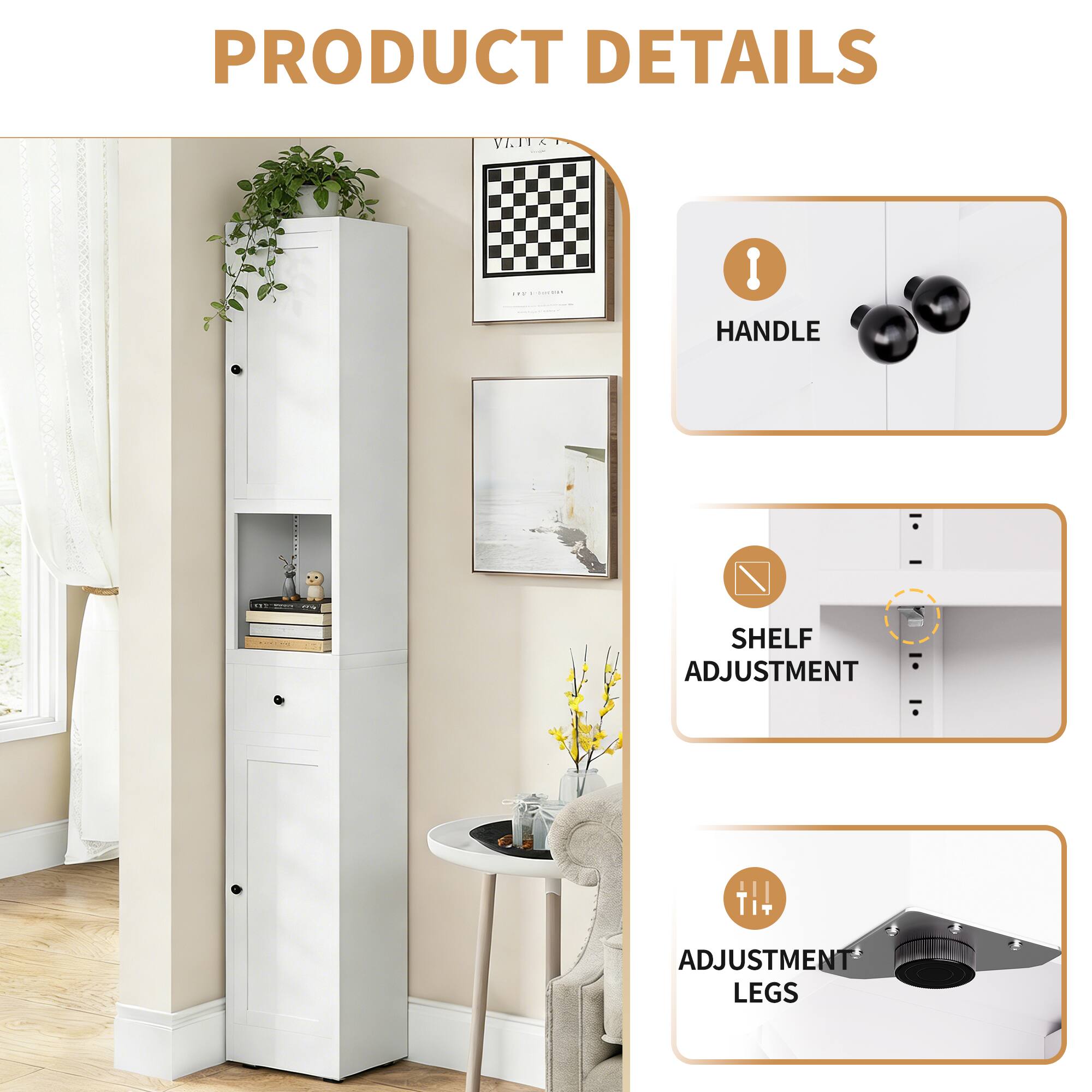 PRODUCT DETAILS

VI.11

- HANDLE
- SHELF ADJUSTMENT
- ADJUSTMENT LEGS