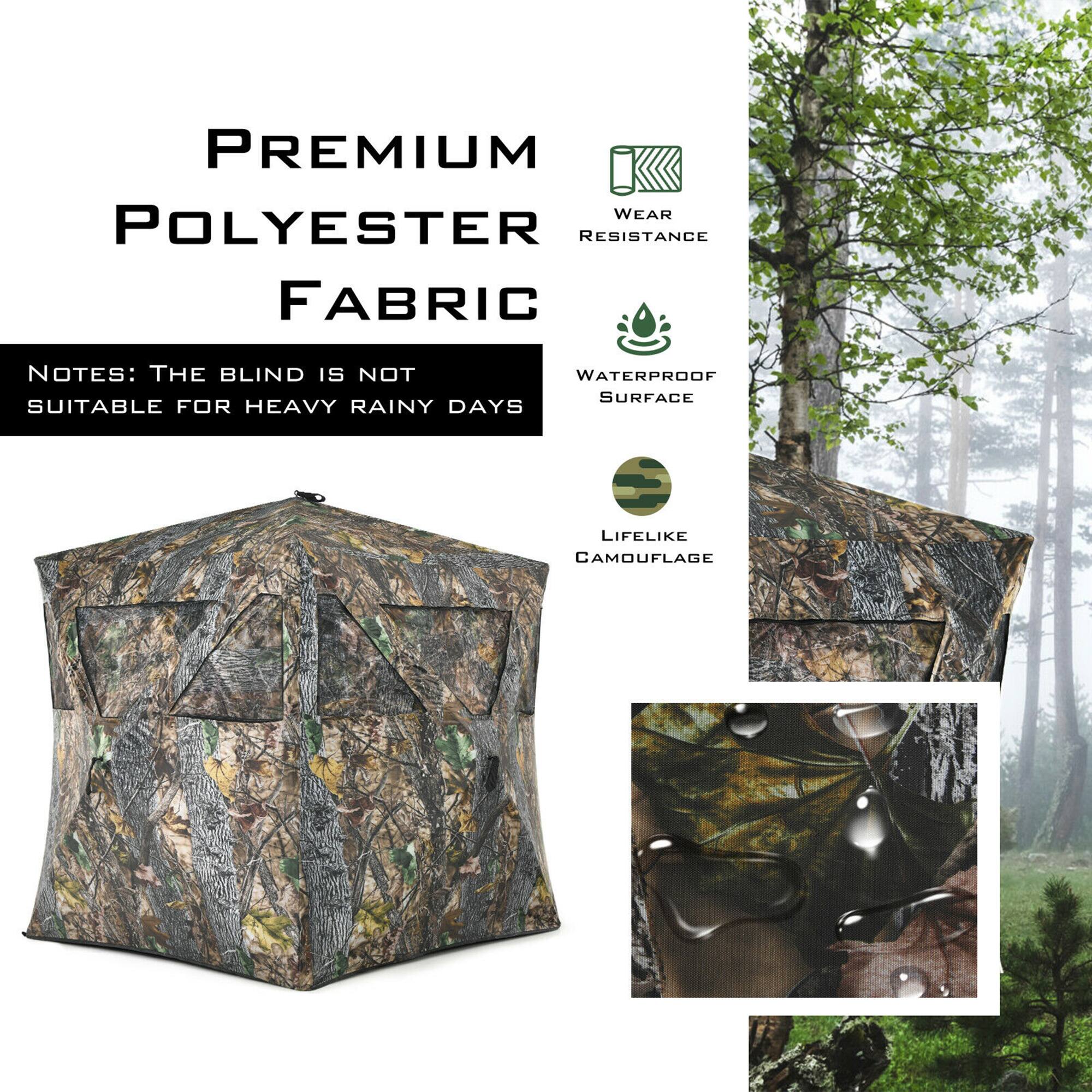 PREMIUM POLYESTER FABRIC

NOTES: THE BLIND IS NOT SUITABLE FOR HEAVY RAINY DAYS

WEAR RESISTANCE

WATERPROOF SURFACE

LIFELIKE CAMOUFLAGE