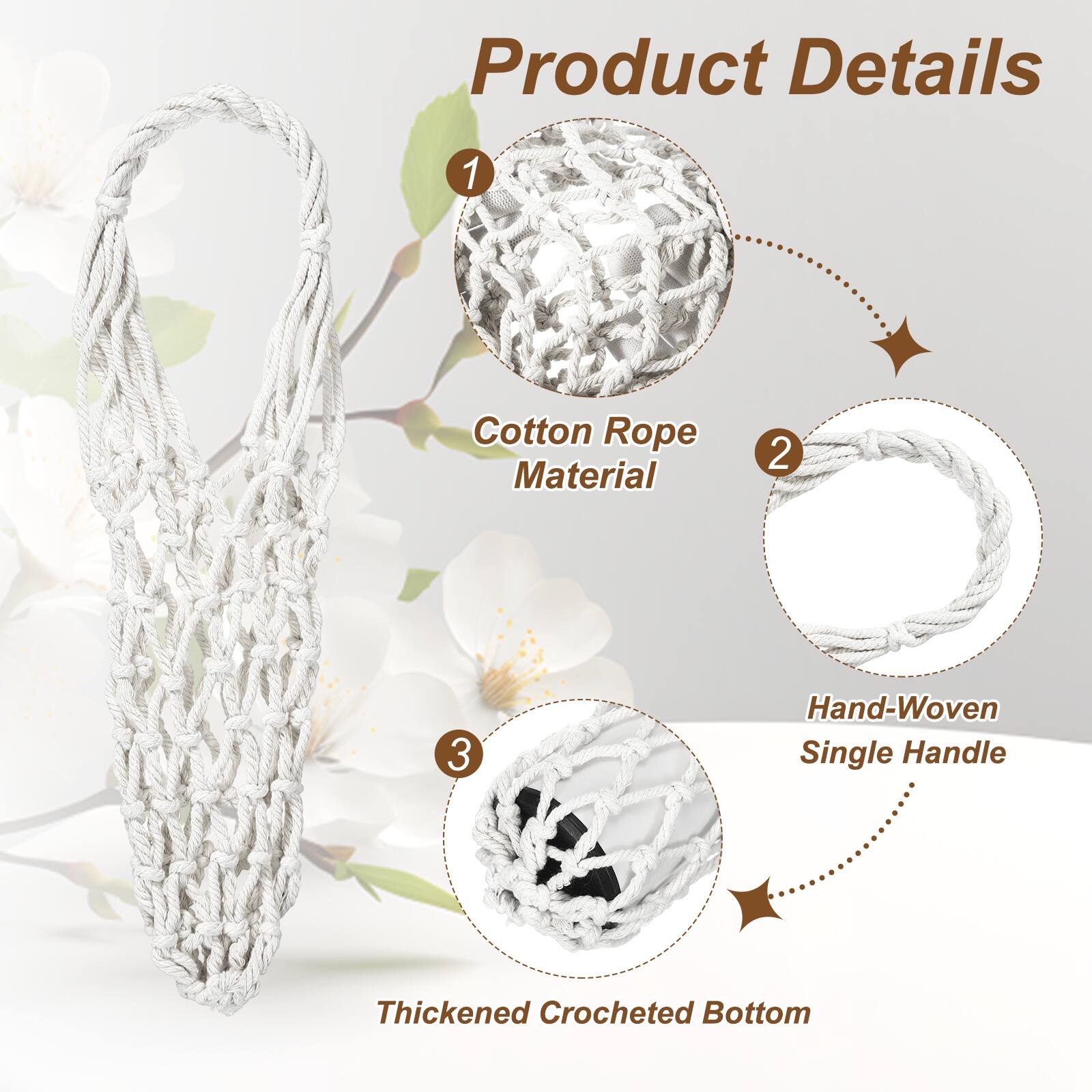 Unique Bargains 2pcs Crochet Water Bottle Carrier Bag, Handwoven Cotton ...