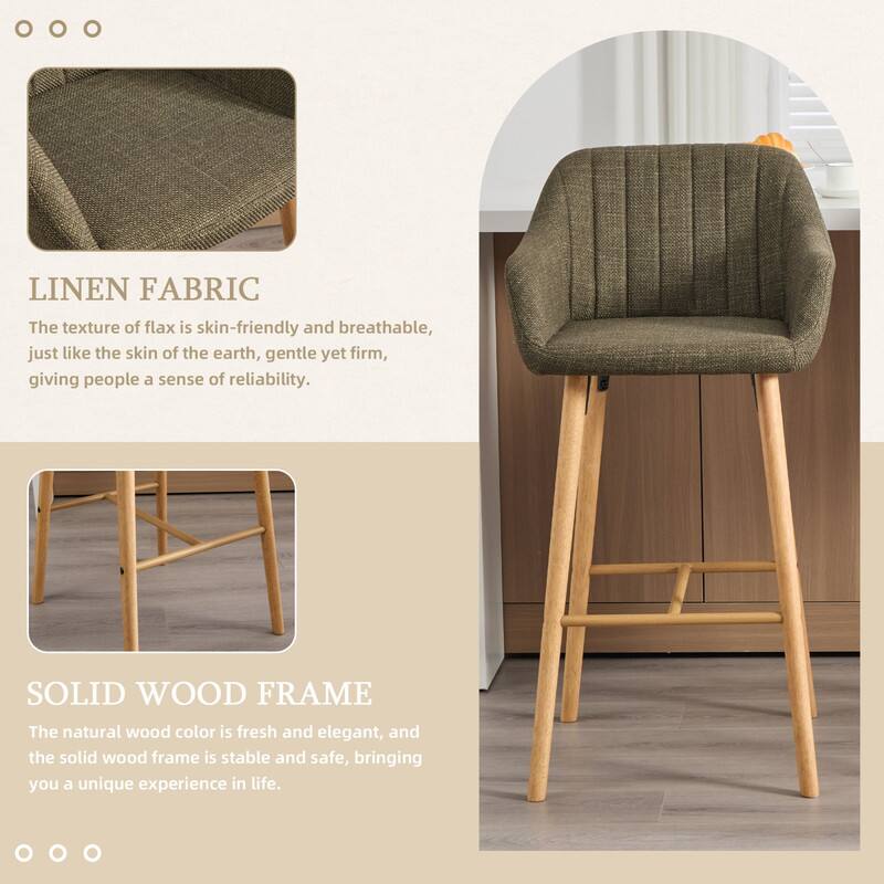 LINEN FABRIC  
The texture of flax is skin-friendly and breathable, just like the skin of the earth, gentle yet firm, giving people a sense of reliability.  

SOLID WOOD FRAME  
The natural wood color is fresh and elegant, and the solid wood frame is stable and safe, bringing you a unique experience in life.
