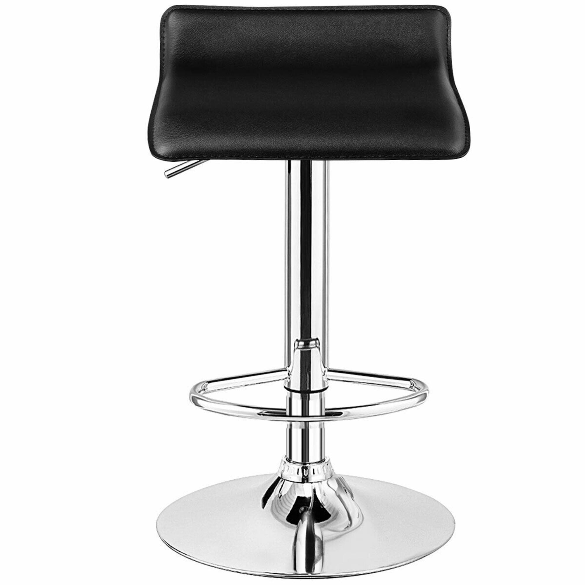 Alt View 5. Gymax - Gymax Set of 2 PU Leather Swivel Bar Stool Adjustable Kitchen Counter Bar Chairs Black - Black.