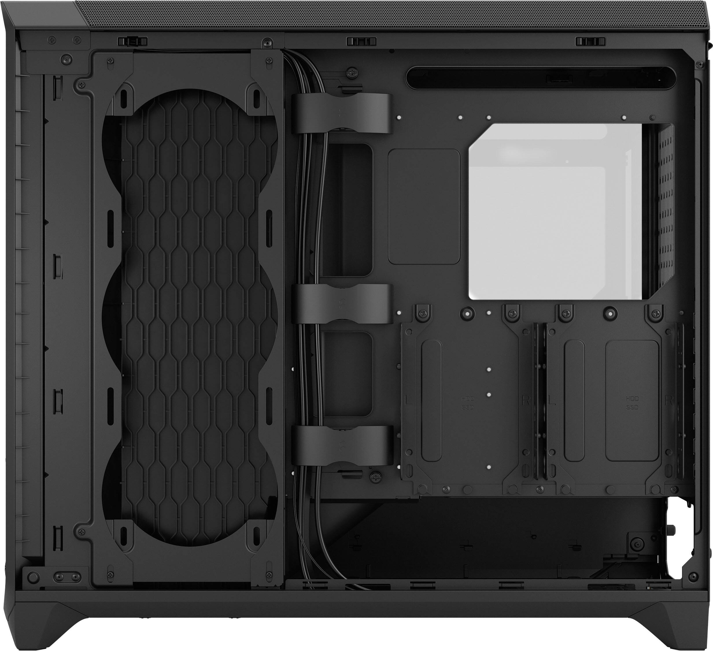 Alt View 4. Fractal Design - Meshify 3 XL RGB E-ATX Black Chassis with Light Tinted TG Side Panel Full Tower PC Case - Black.