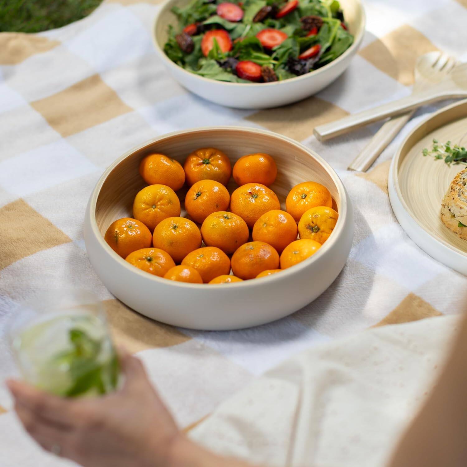 Alt View 3. Lexa - Bamboo Fruit Bowl, 12 Inch, Gray - Gray.