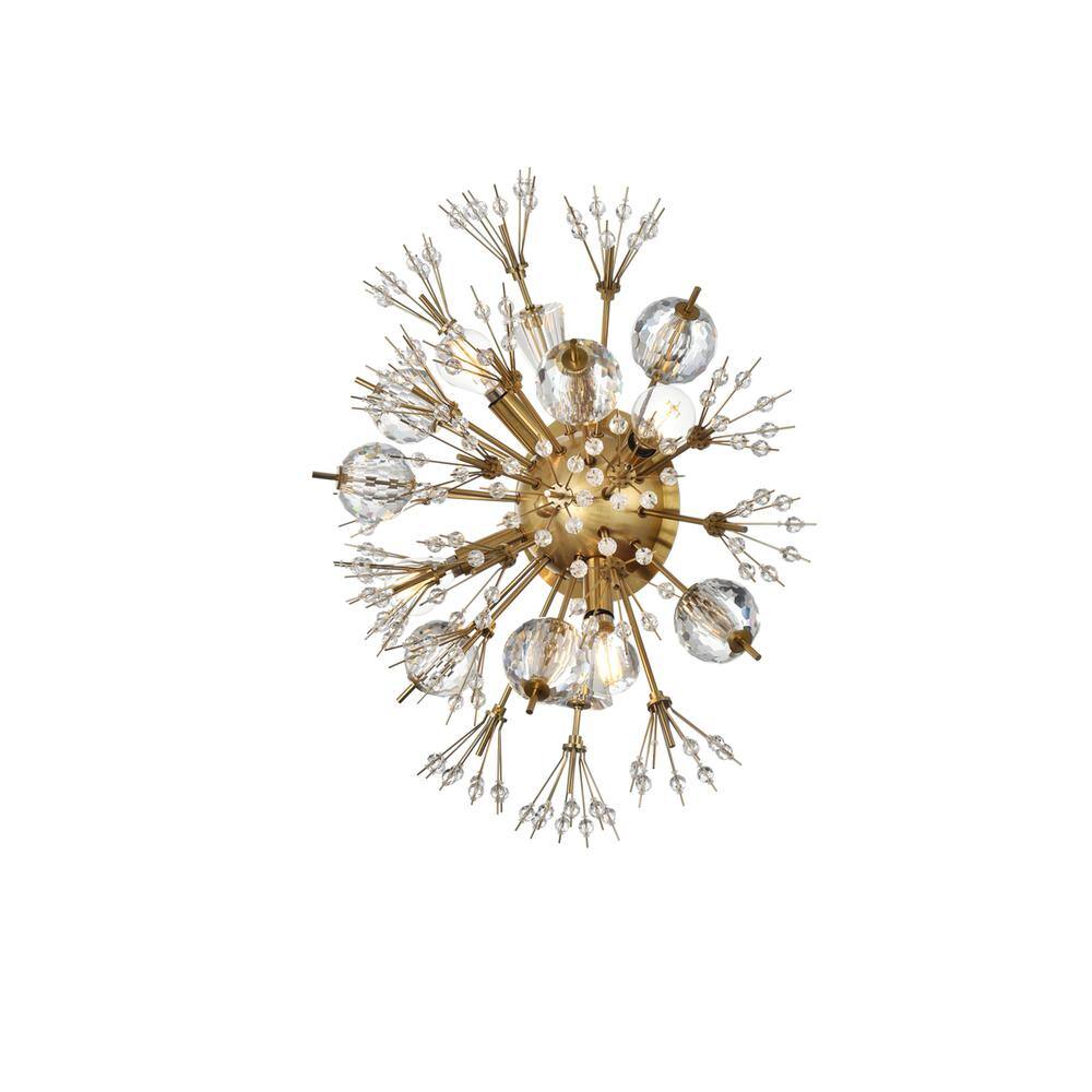 Alt View 4. Elegant Lighting - Vera 19 Inch Crystal Starburst Wall Sconce In Gold - Gold.