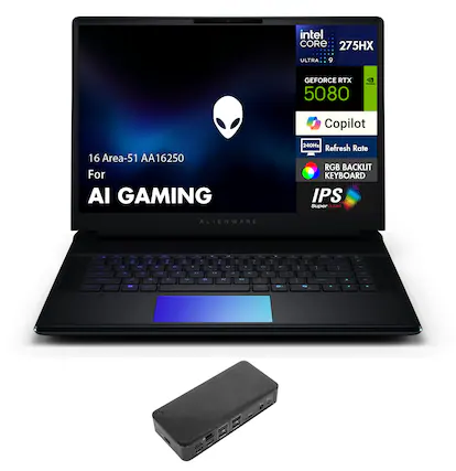 Intel Core 275HX ULTRA
GEFORCE RTX 5080
Copilot
16 Area-51 AA16250 For AI GAMING
240Hz Refresh Rate
RGB BACKLIT KEYBOARD
IPS Super Clear
ALIENWARE