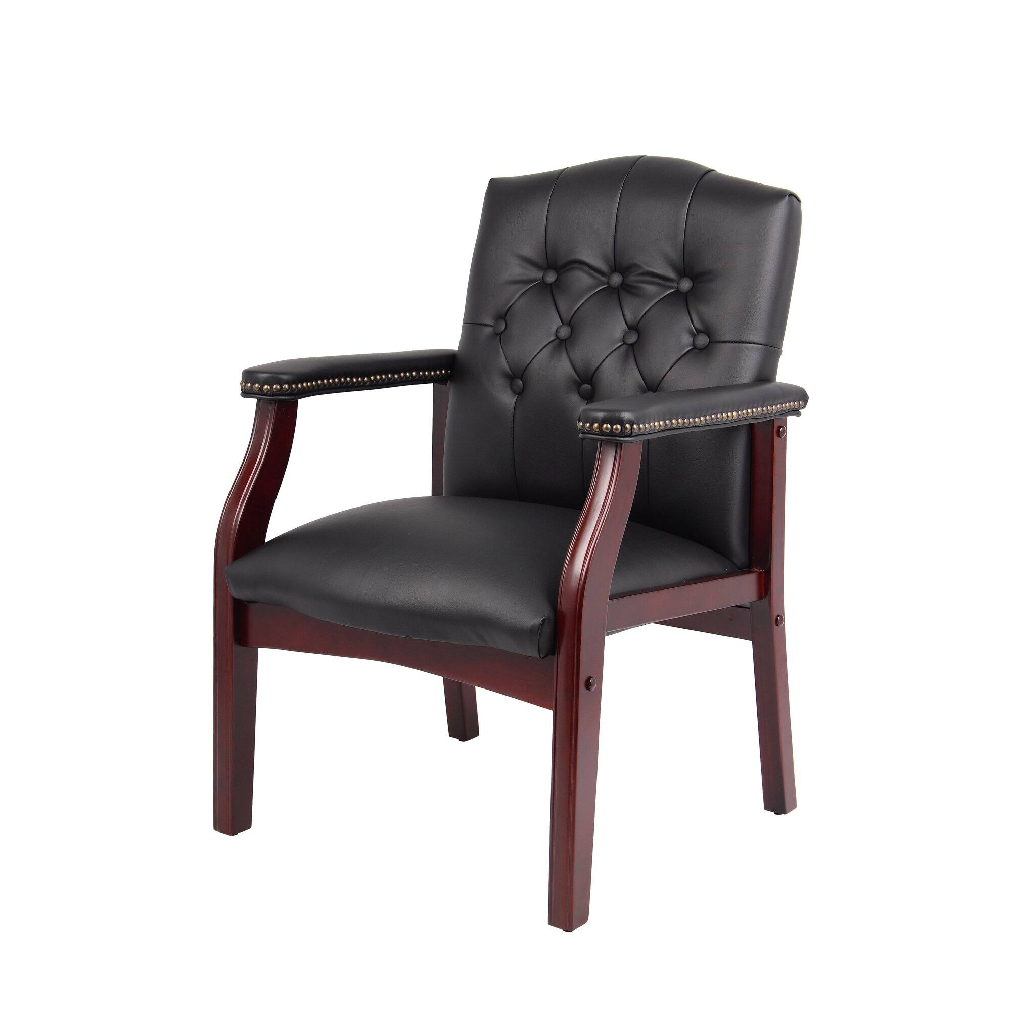 Alt View 2. GOODSILO - Boss Office Products Ivy League Guest Chair - Traditional Reception Chair - Black.