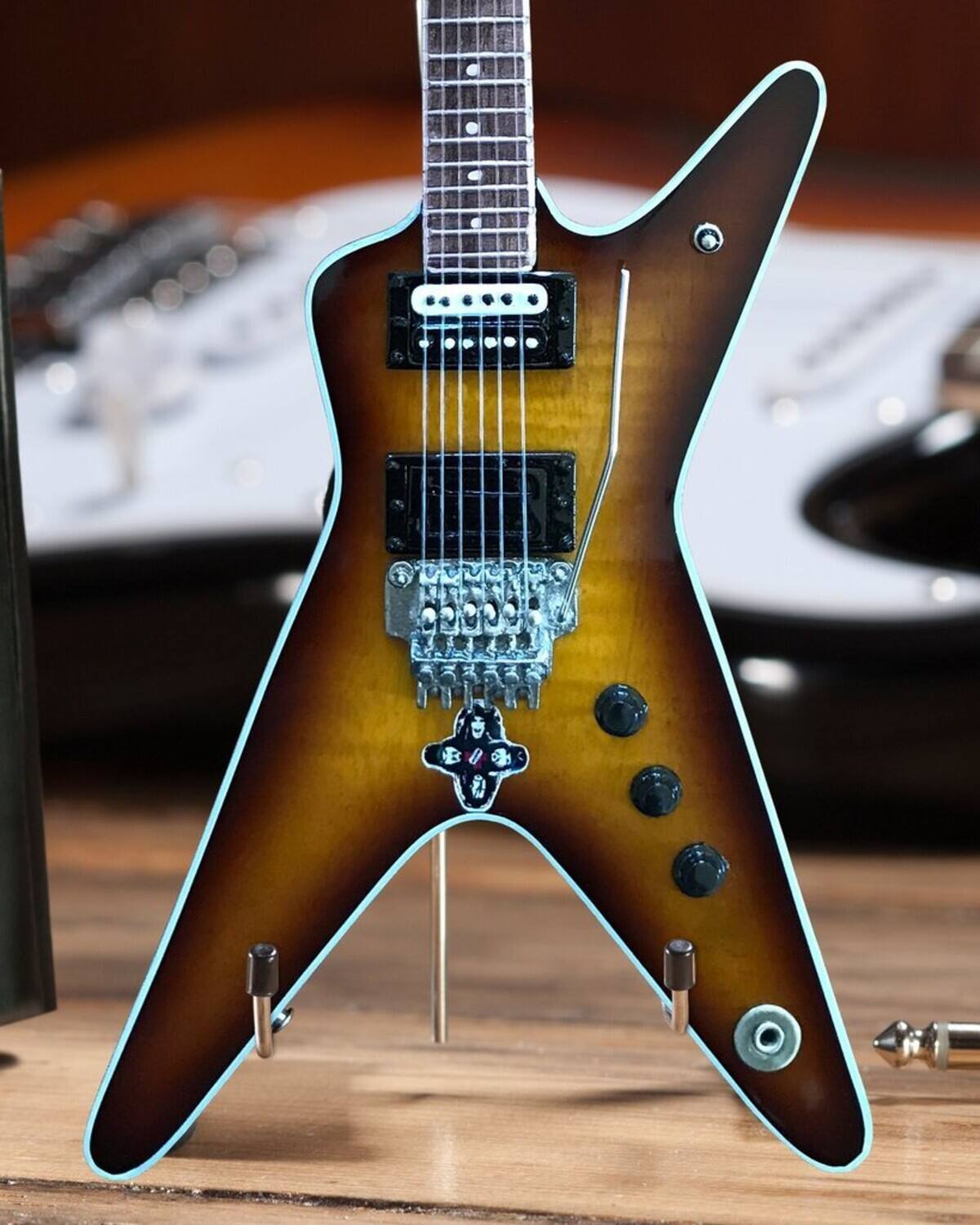 Alt View 1. Axe Heaven - Axe Heaven -Dimebag Darrell - Dimebag Darrell Pantera Dean Far Beyond Driven Tribute ML Mini Guitar - Collectibles - Multicolor.