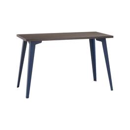 Orison - Office 24x48 Mid Century Modern Desk, Navy / Trail Walnut - Blue