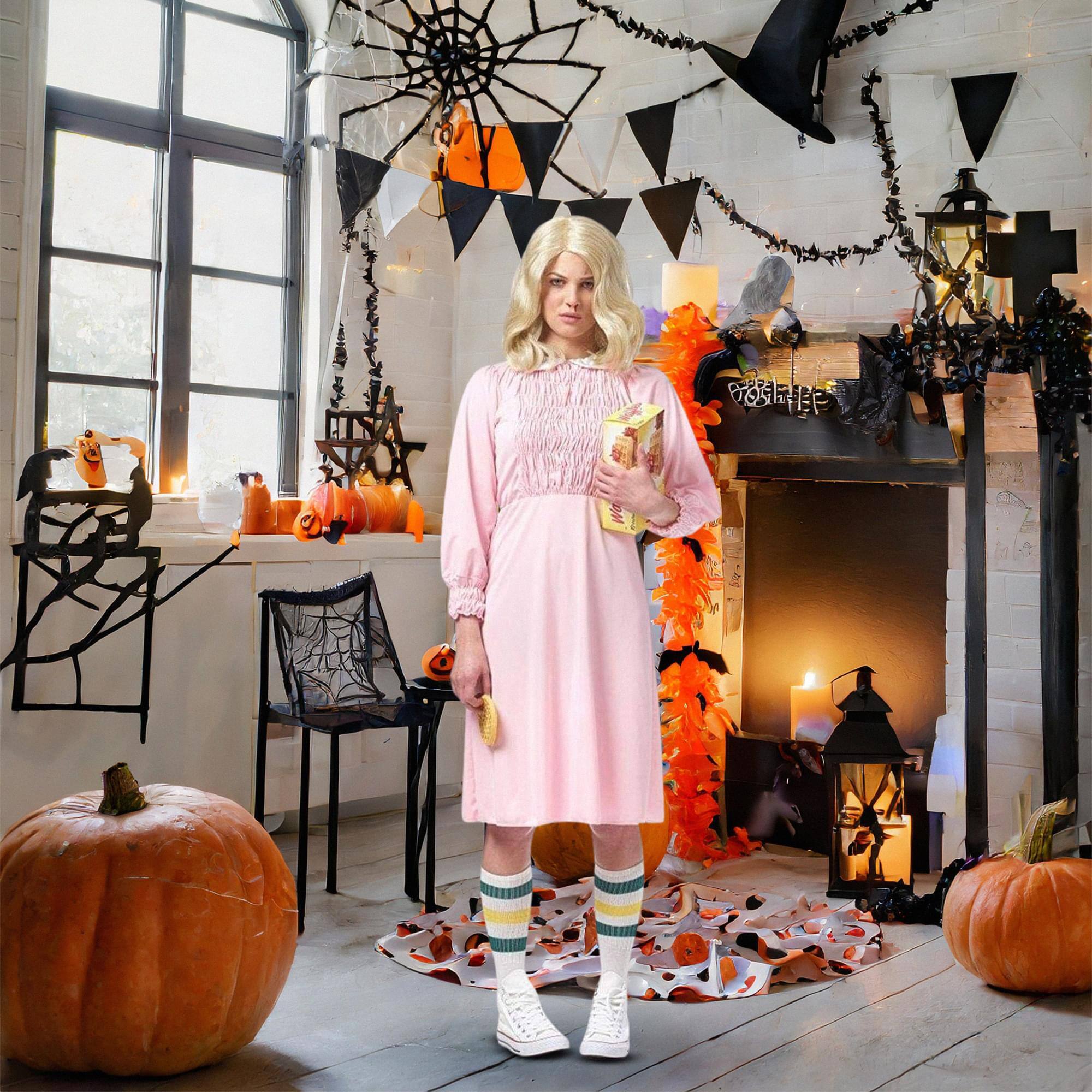 Alt View 1. Stranger Things - Strange Girl Women's Costume, Pink: Medium - Pink.