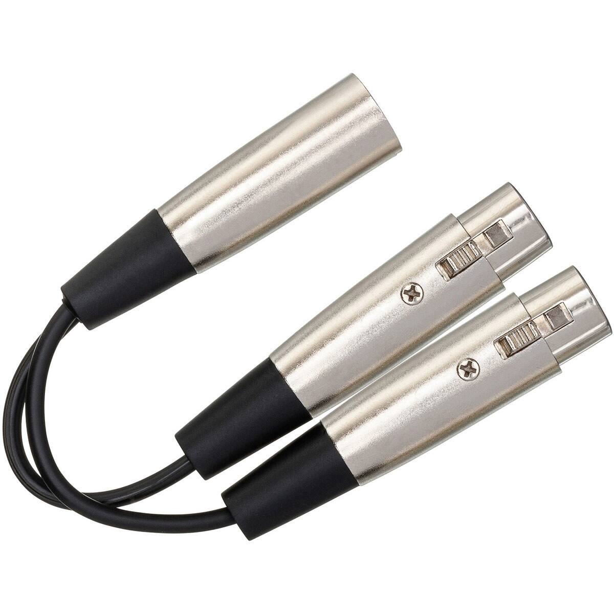 Alt View 2. Hosa Technology - Hosa Technology 6" 3 Pin XLR Male to 2 XLR Female Y-Cable.