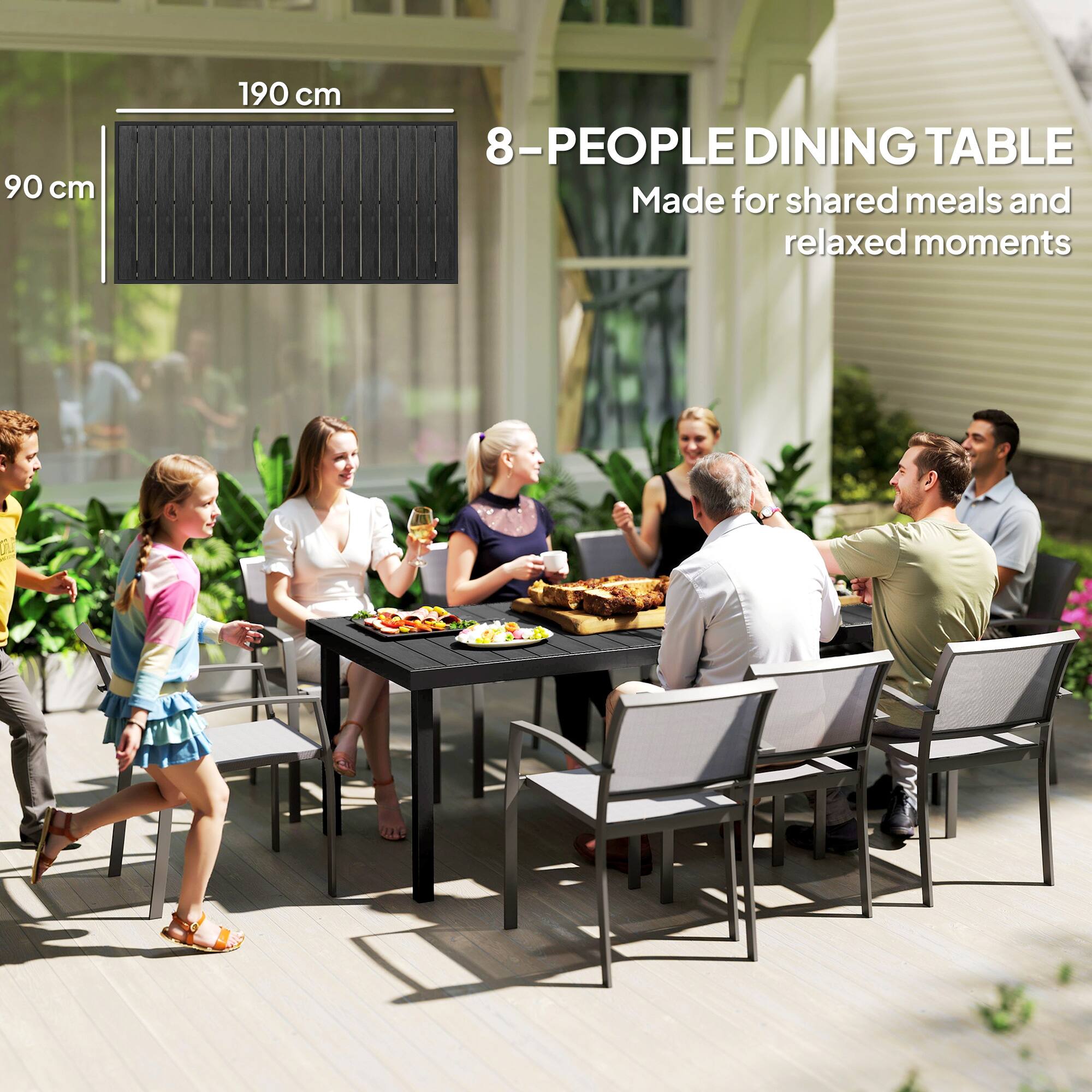 90 cm 190 cm 8-PEOPLE DINING TABLE Made for shared meals and relaxed moments