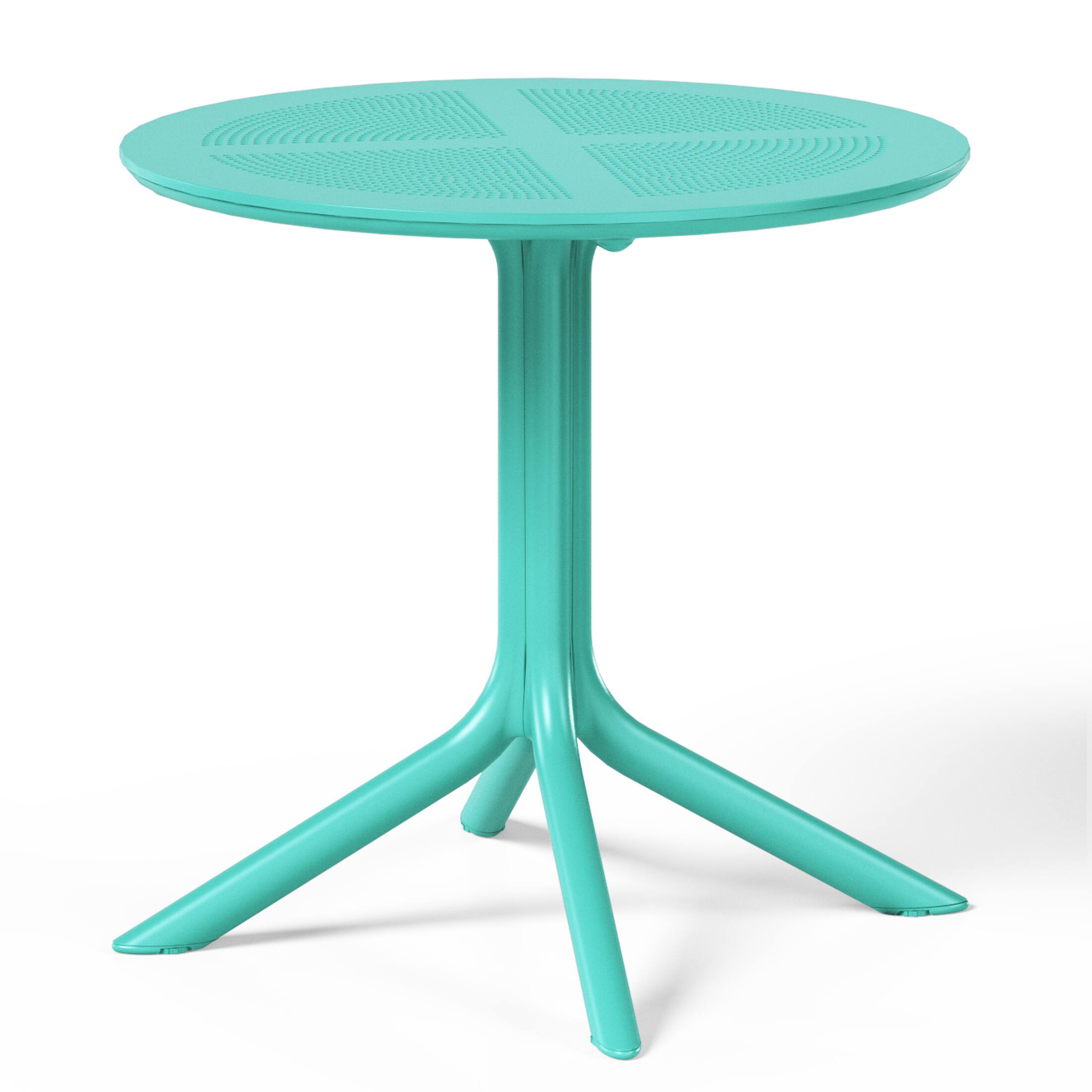 Left. WestinTrends - WestinTrends Playa 31.5" Round Plastic Outdoor Patio Dining Table for 4 - Turquoise.
