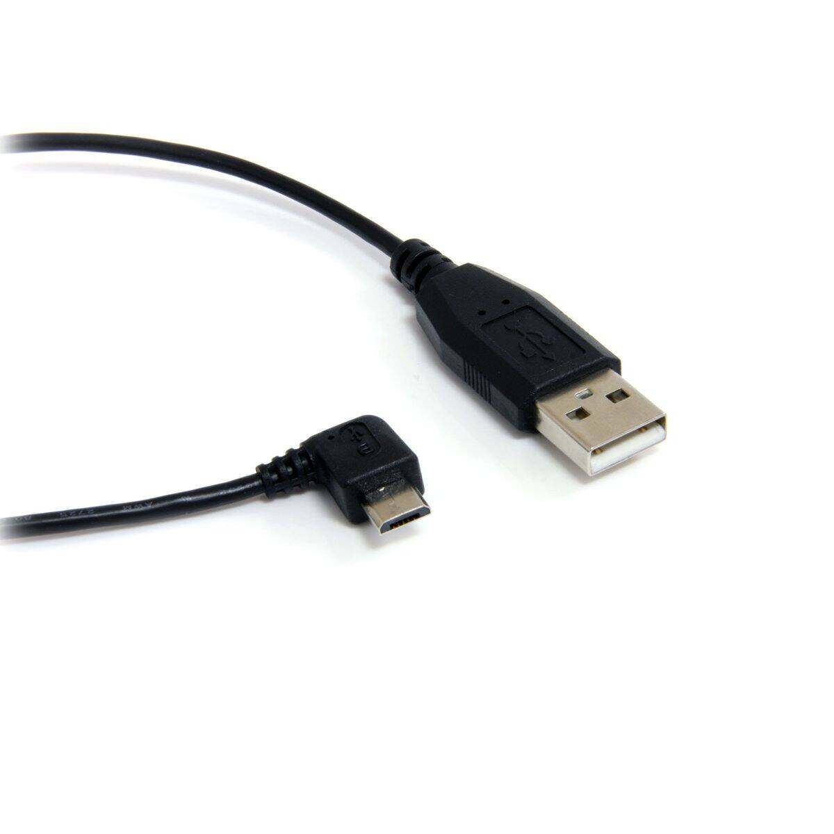 Front. StarTech.com - StarTech 6' Micro Cable - A to Right Angle Micro B USB Cable, 30 AWG.