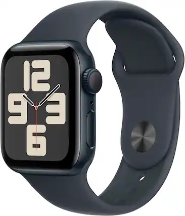 Front. Apple - Watch SE (2022) 2nd Gen 40mm A2726 (GPS + Cellular) - Midnight.