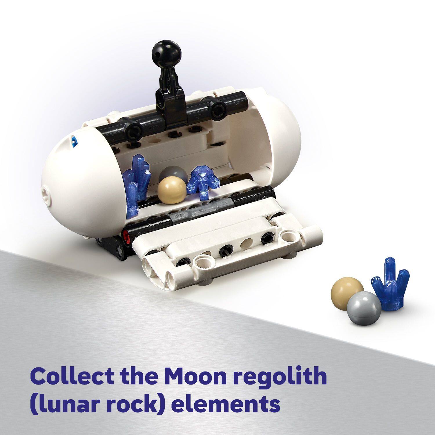 Collect the Moon regolith (lunar rock) elements