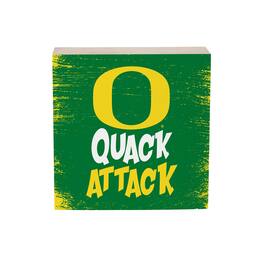 Evergreen Enterprises - Oregon Ducks 6" Square Fan Chant Wood Block Shelf Sign - Multicolor