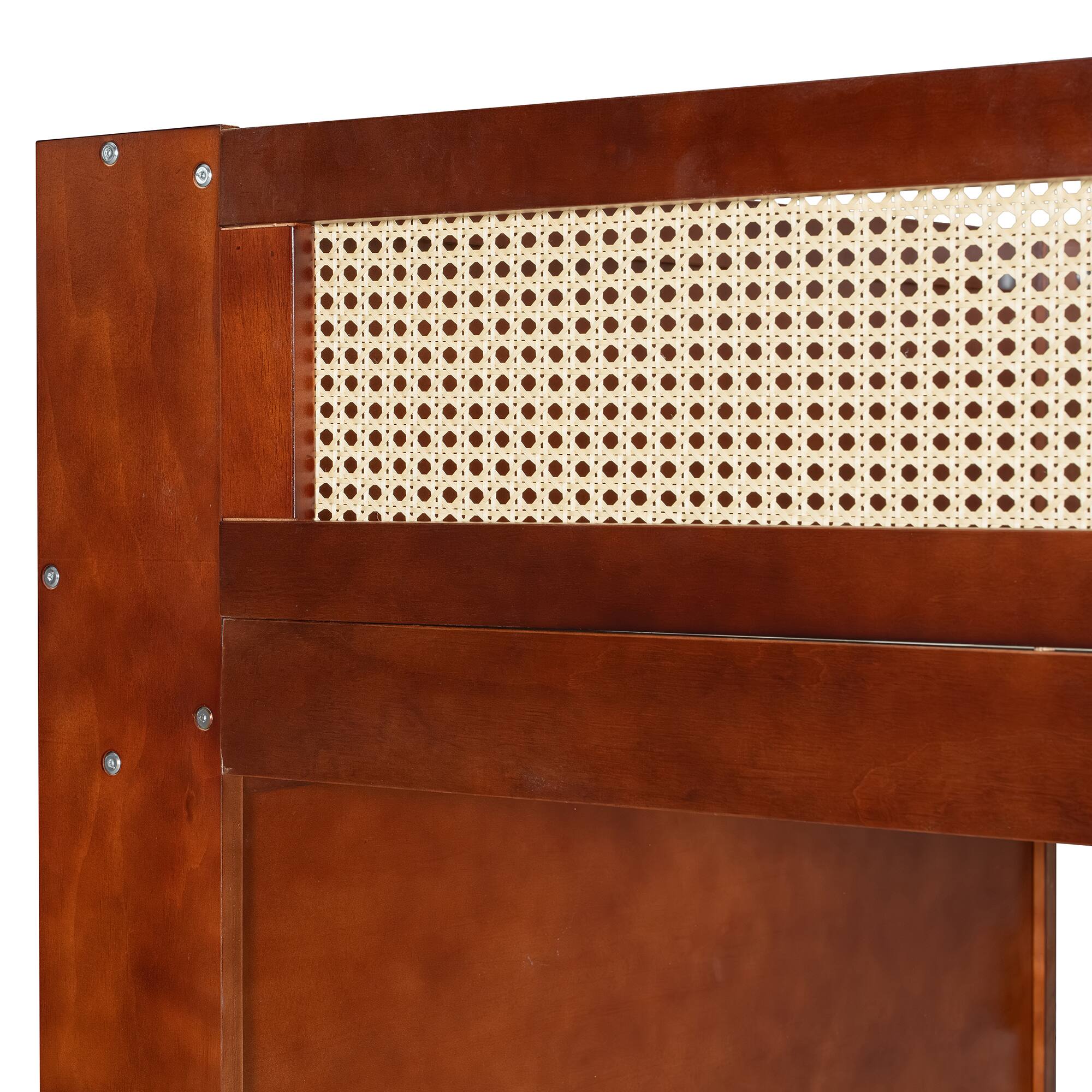 Alt View 2. Anysun - Twin over Full Bunk Bed with Shelf and LED - Espresso.