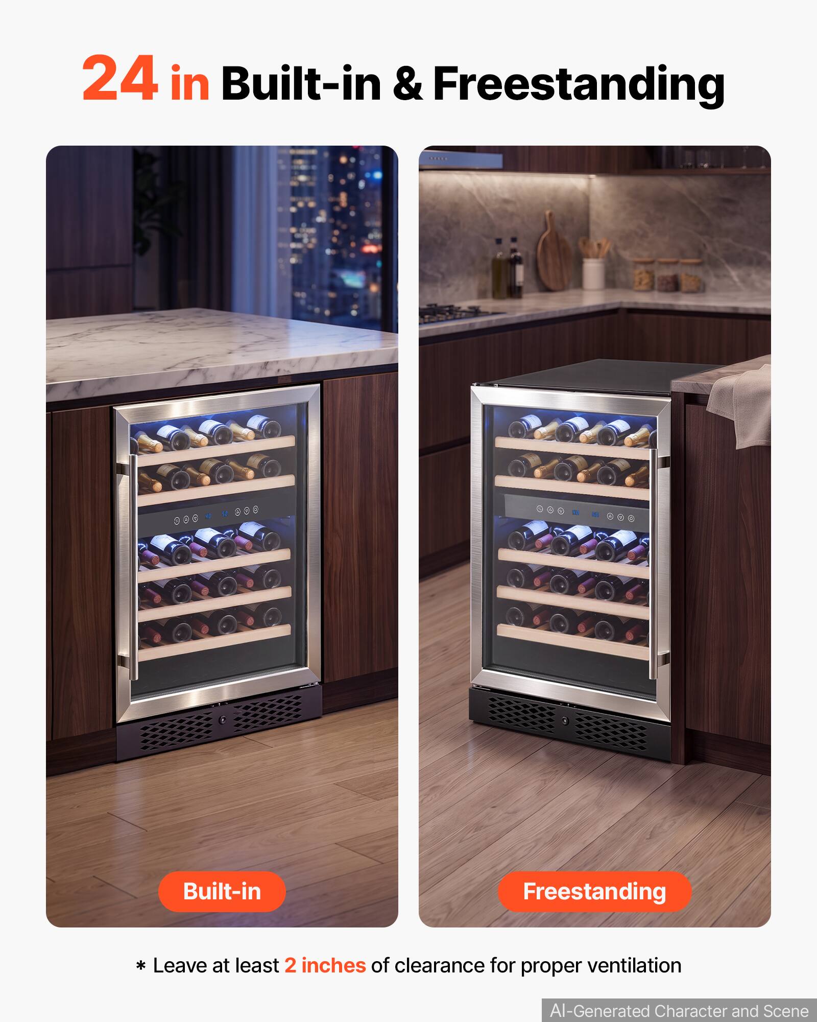 24 in Built-in & Freestanding

Built-in
Freestanding

* Leave at least 2 inches of clearance for proper ventilation