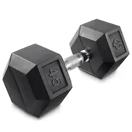 Philosophy Gym - Rubber Coated Hex Dumbbell - Cast Iron Hand Weights - 25-lbto 50 Pound - Black