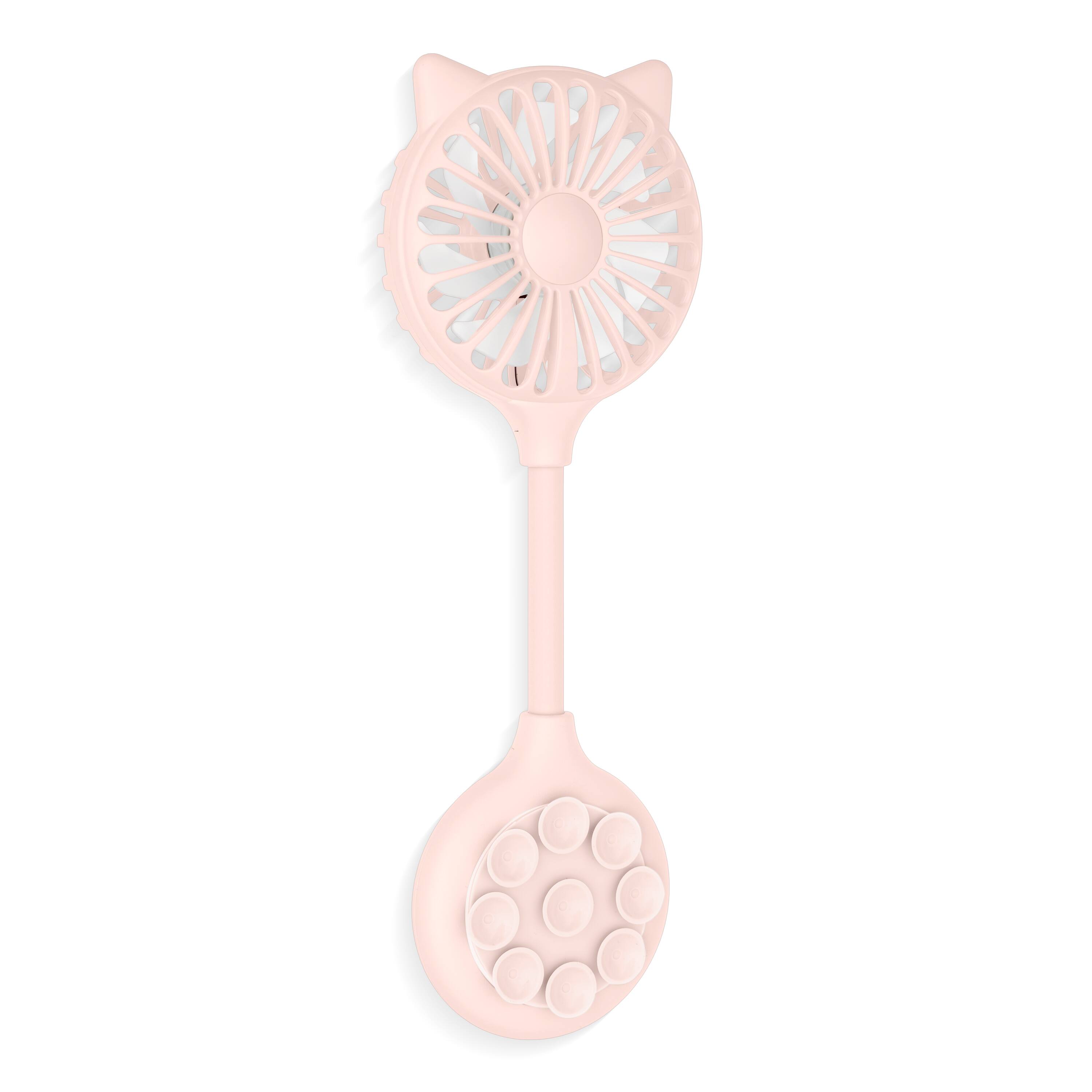 Back. Zadro - Zadro Hands-Free Cat Ears Beauty Fan - Stylish Portable Cooling Solution - Pink.