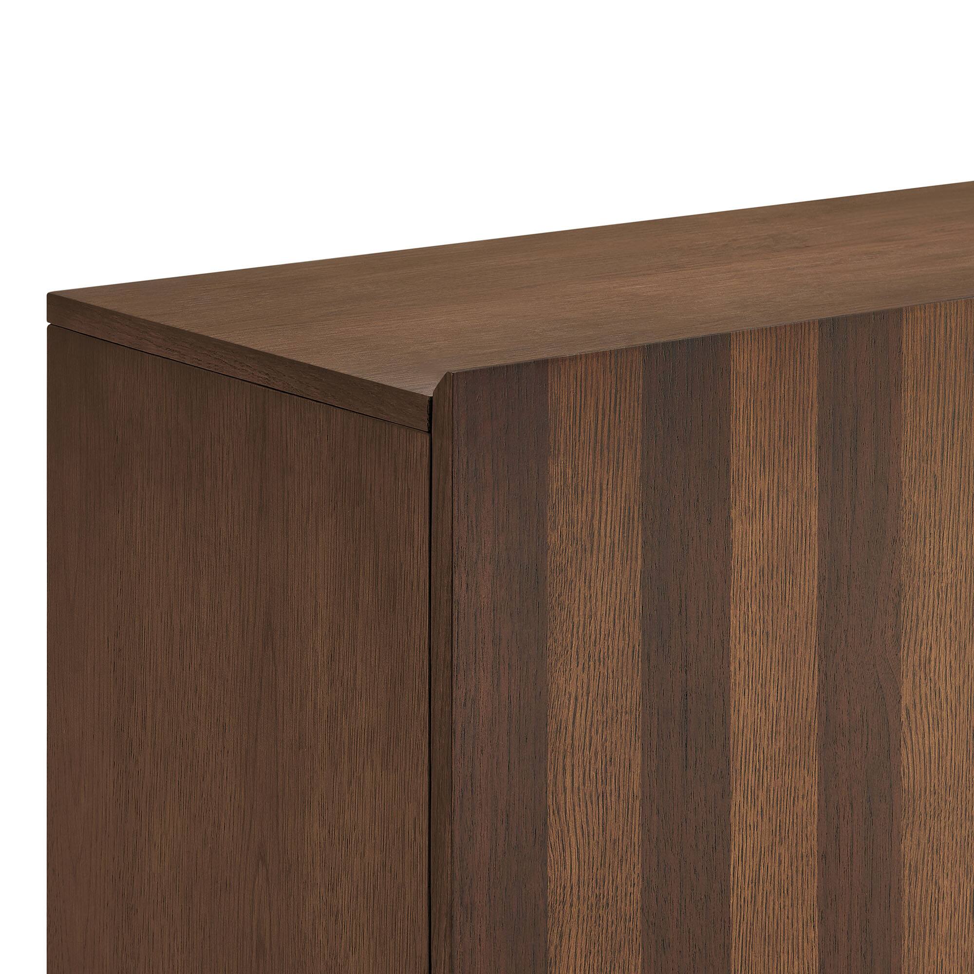 Alt View 4. Modway - Kline 2-Door Striped Accent Cabinet by Modway - Dark Walnut Stripe.
