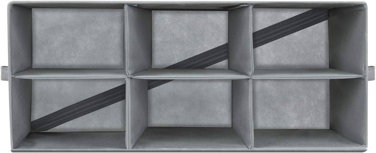 Alt View 5. Sorbus - Sorbus Shoe Organizer Bin, 6 Section Cubby Shoe Shelves, Foldable Portable Detachable Closet Organizer Storage - Gray.