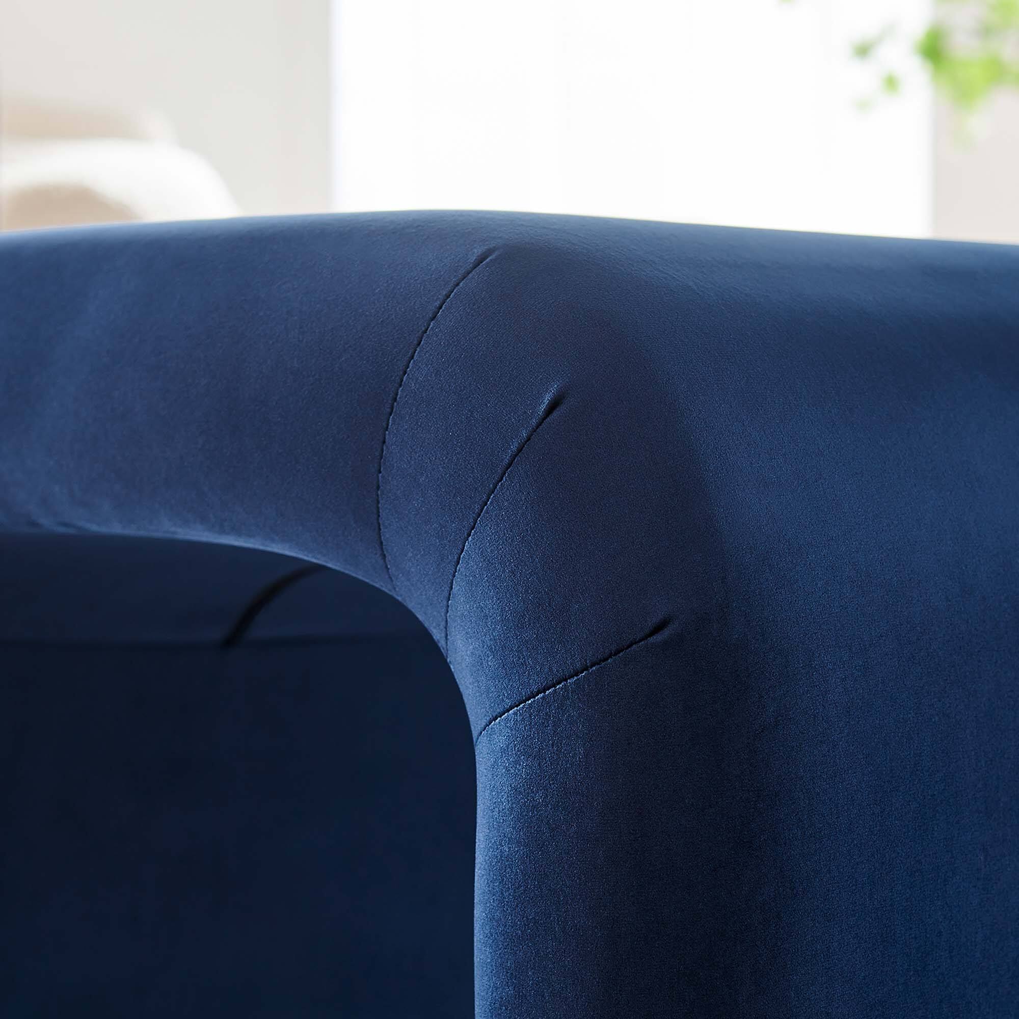 Alt View 1. Modway - Koda Performance Velvet Waterfall Stool by Modway - Black Midnight Blue.