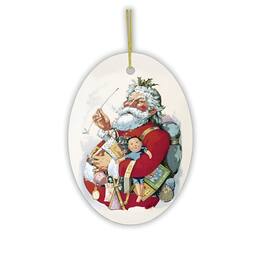 OrnamentallyYou - Merry Old Santa Claus Vintage Thomas Nast Legendary 1880s Art Christmas Ornament - Multi-colored