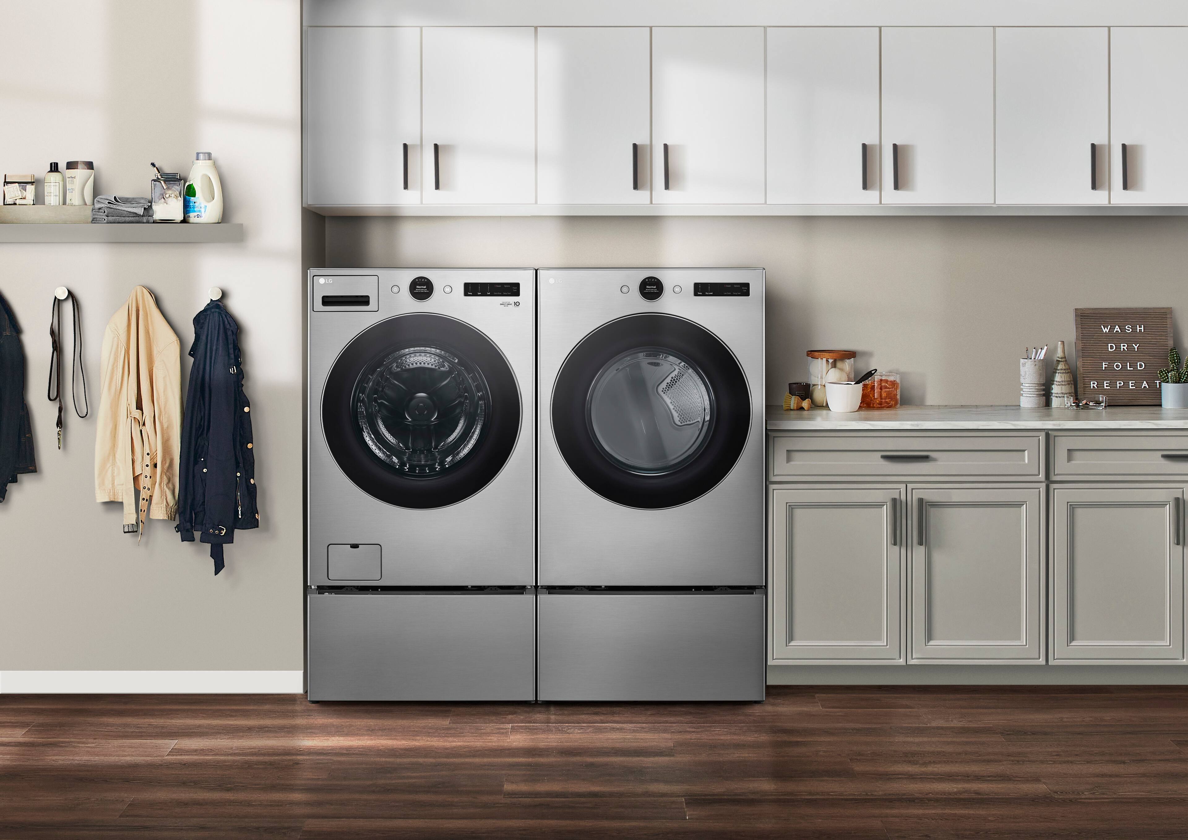 The text on the image reads "Wash Dry Fold Repeat."