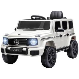 Qaba - Mercedes-Benz G580 12V Kids Ride On Car with Remote, Soft Start, Headlights, Seat Belt, Music, USB - White