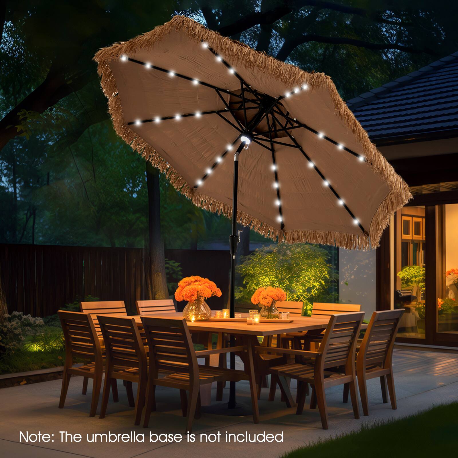 Note: The umbrella base is not included