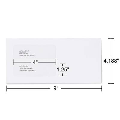 Jane A Smith  
2001 N Ave Sunshine  
CA 90000  

John Smith  
1234 Cranberry Ln  
Sometown OH 54321  

4"  
1.25"  
9"  
4.188"