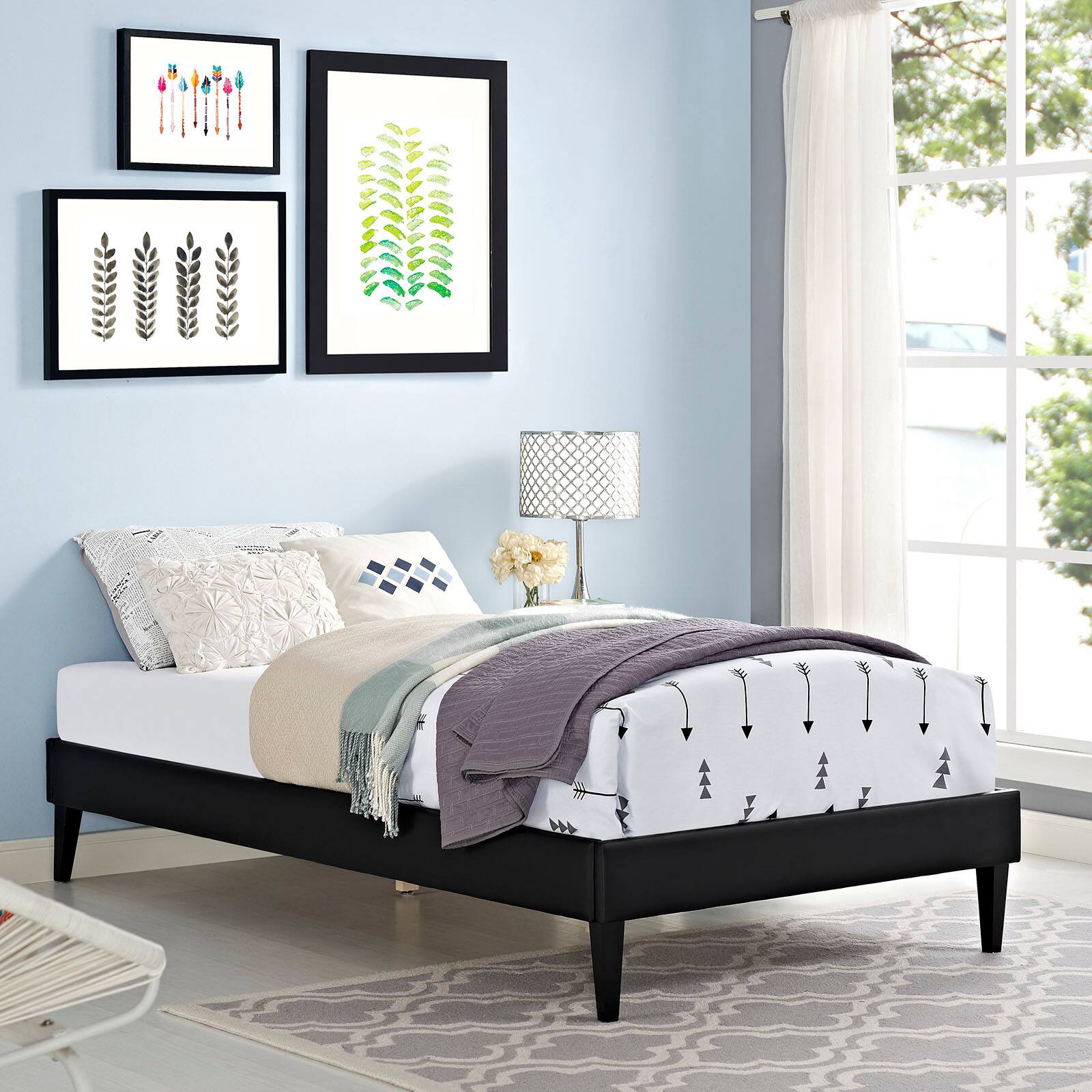 Alt View 2. Modway - Alina Platform Full Bed Frame - Gray.