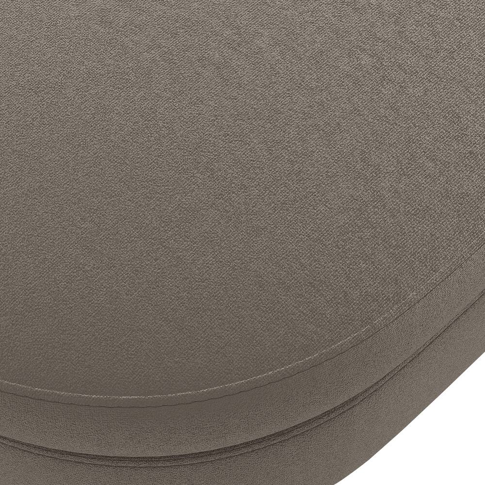 Alt View 4. Ropilly - Ropilly Brown Oval Storage Ottoman Flannel Bench Metal Legs - Brown.