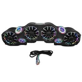 DS18 Audio - 8” Loaded Overhead Soundbar with 4 Speakers, 4 Tweeters and Digital LED Badge for Jeep JL/JLU and JT – Black Leather
