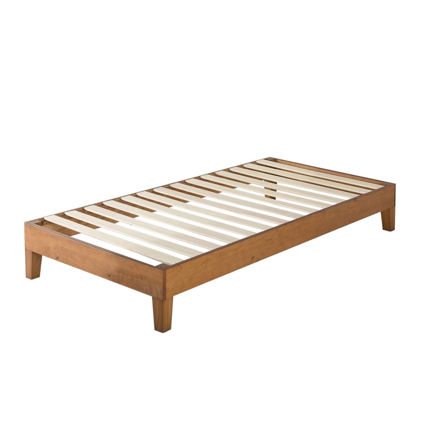 Hivvago - Twin size Modern Solid Wood Platform Bed Frame - Brown