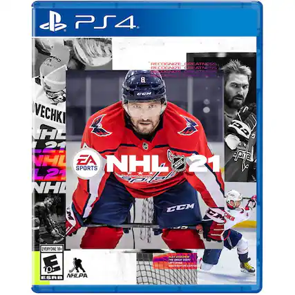 PS4
RECOGNIZE GREATNESS
CCM
VECHKI
HL
21
NHL
EA SPORTS
NHL 21
L21
X
CCM
CM
CHKIN
43
EVERYONE 10+
E 10+
NHLPA
ESRB
LES DIVECKEI
F8
BAT LTTANE
MEACNSTON
LAPIA - T (Teen 13+)