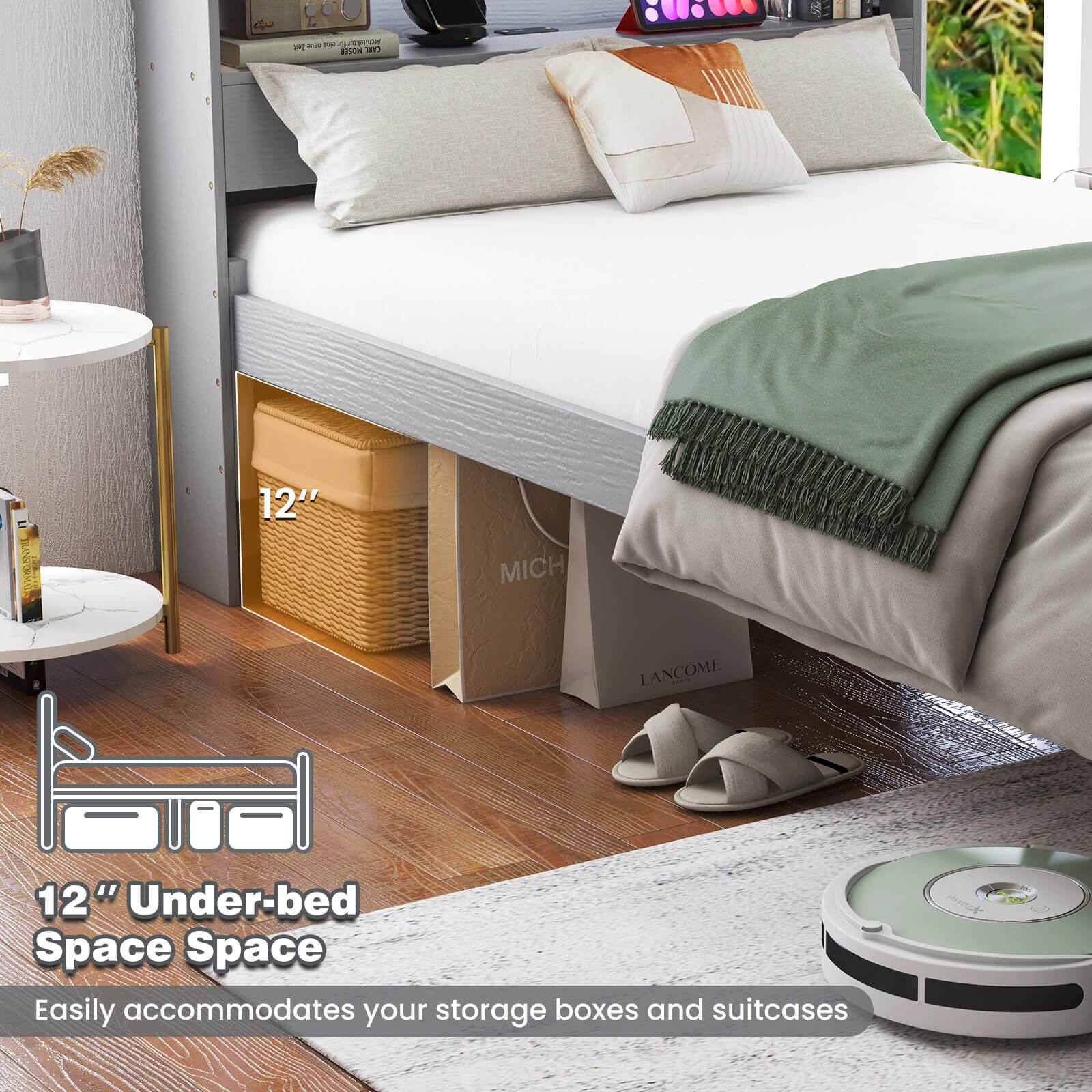 12" Under-bed Space  
Easily accommodates your storage boxes and suitcases