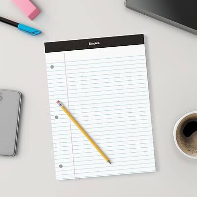 Alt View 6. Staples - Double-Sheet Notepad, 8.5" x 11.75", Letter Size, 100 Sheets/Pad - White.