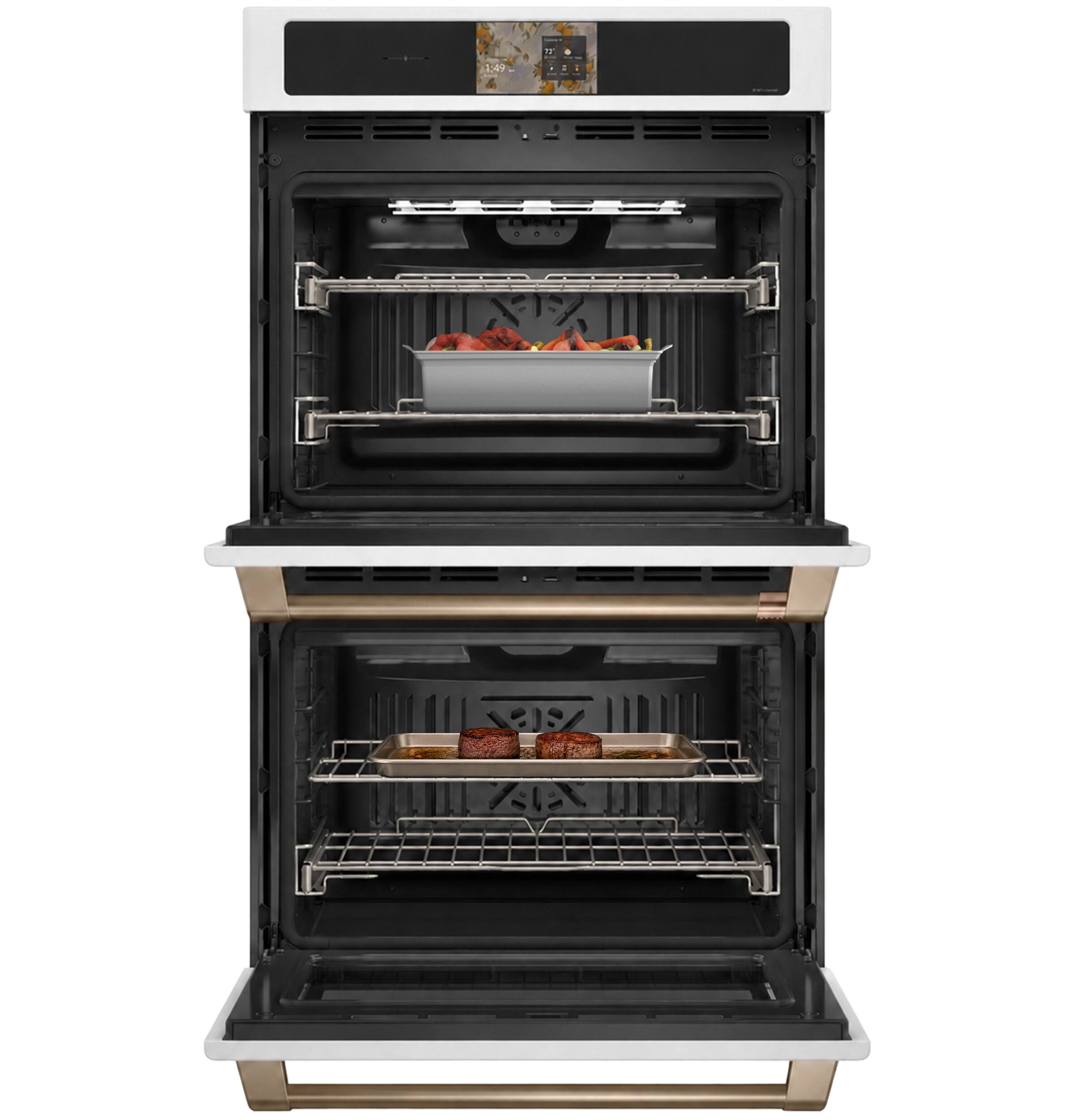 Alt View 20. Café - 30" Smart Built-In Double Electric Convection Wall Oven with Air Fry and Precision Cooking Modes - Matte White.