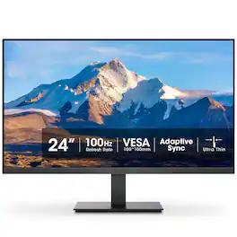 GlowWise - 24-inch FHD 100Hz VA Monitor, 1920x1080, 3000:1 Contrast Ratio, Frameless Design, VESA Mount, HDMI/VGA - Blank