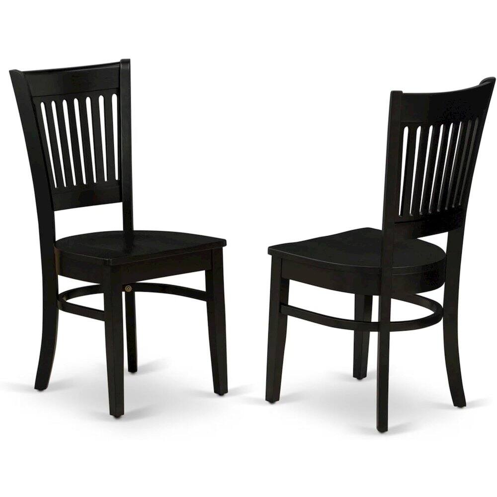 Alt View 1. East West Furniture - East West Furniture 5-Pc Dining Room Table Set- 4 dining room chairs and Dining Room Table - Wooden Seat and Slatted - Multi-Color.